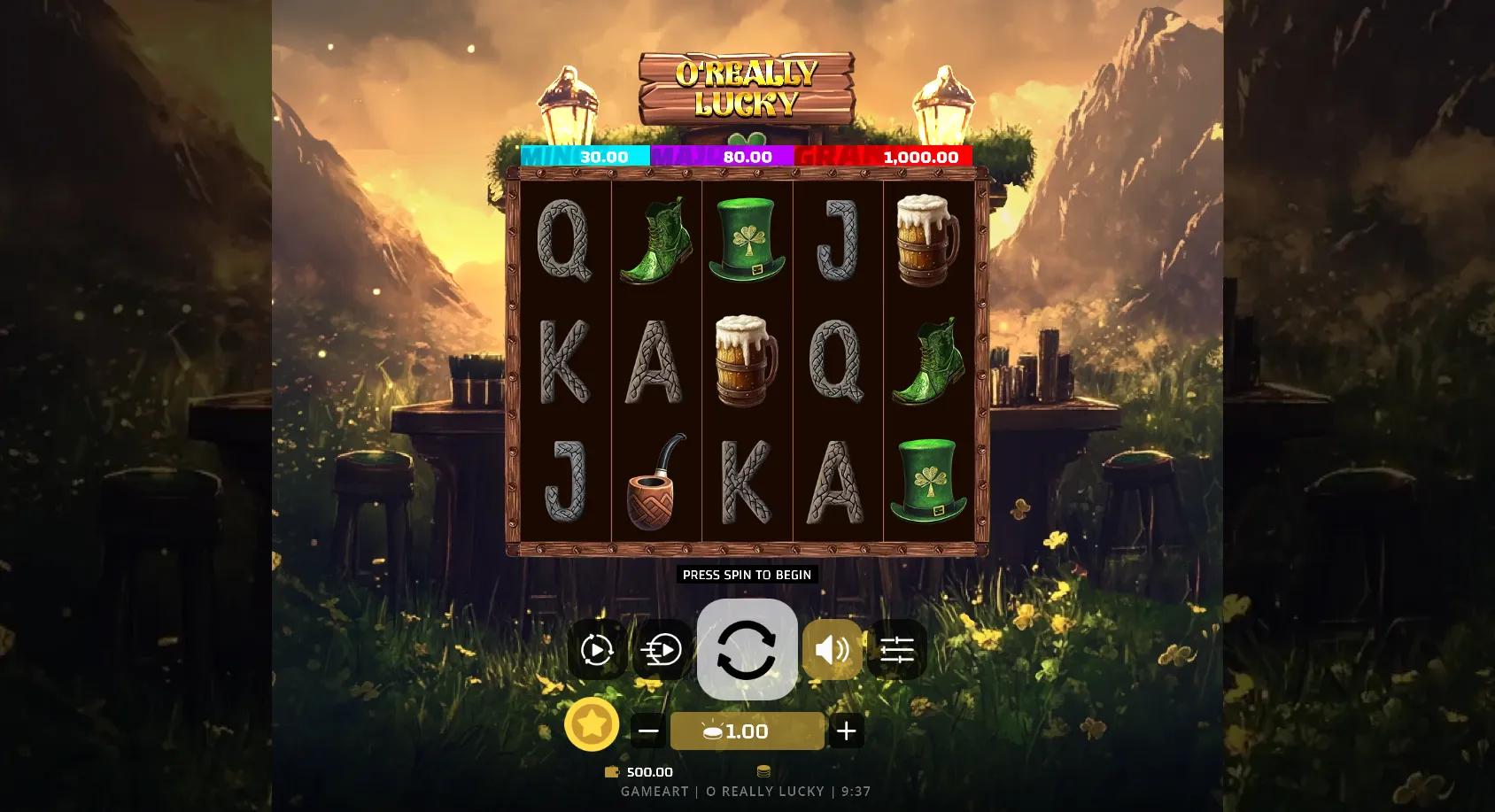 O'Really Lucky slot gameplay screenshot