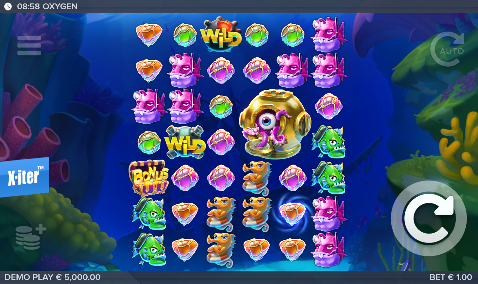 Oxygen slot gameplay screenshot