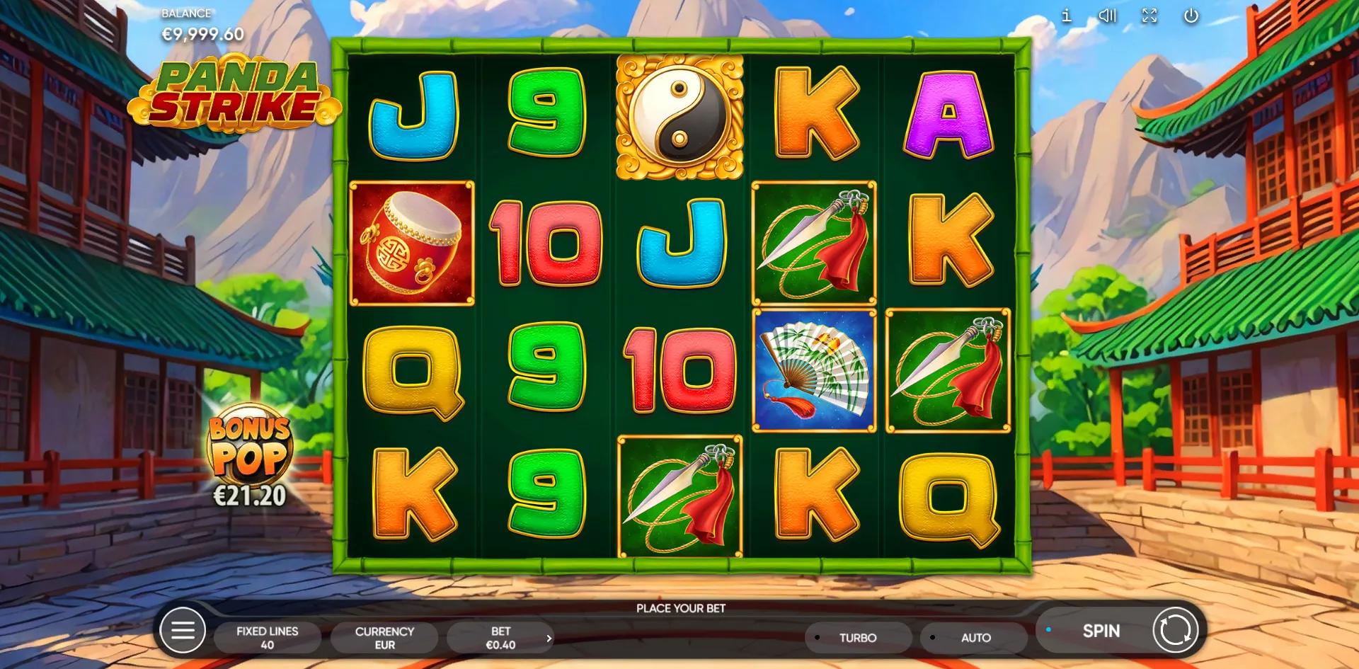 Panda Strike slot gameplay screenshot