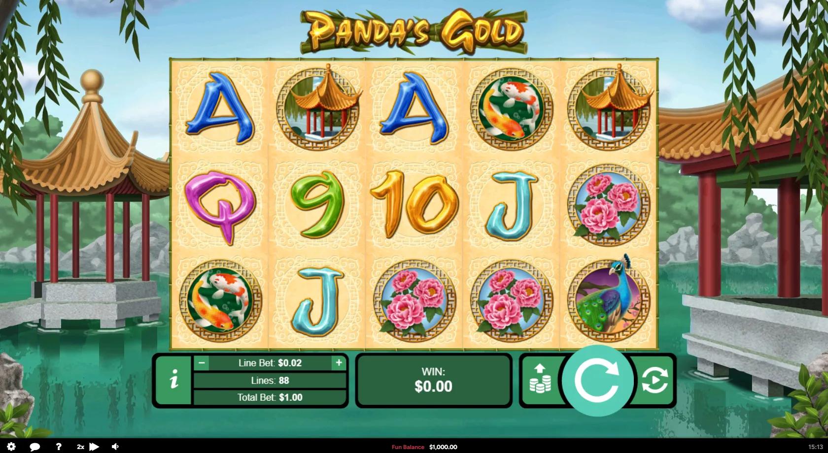 Panda's Gold slot gameplay screenshot