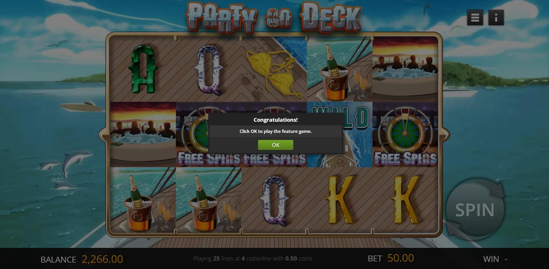 Party On Deck slot gameplay screenshot