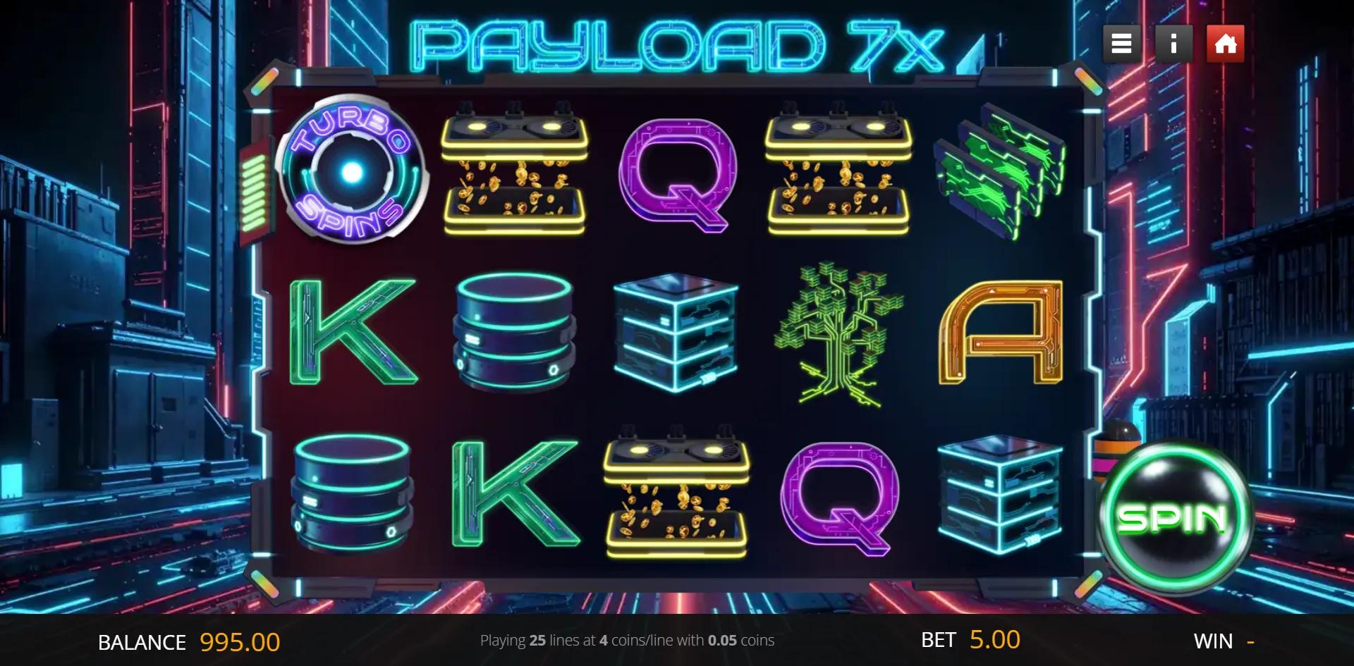 Payload 7x slot gameplay screenshot