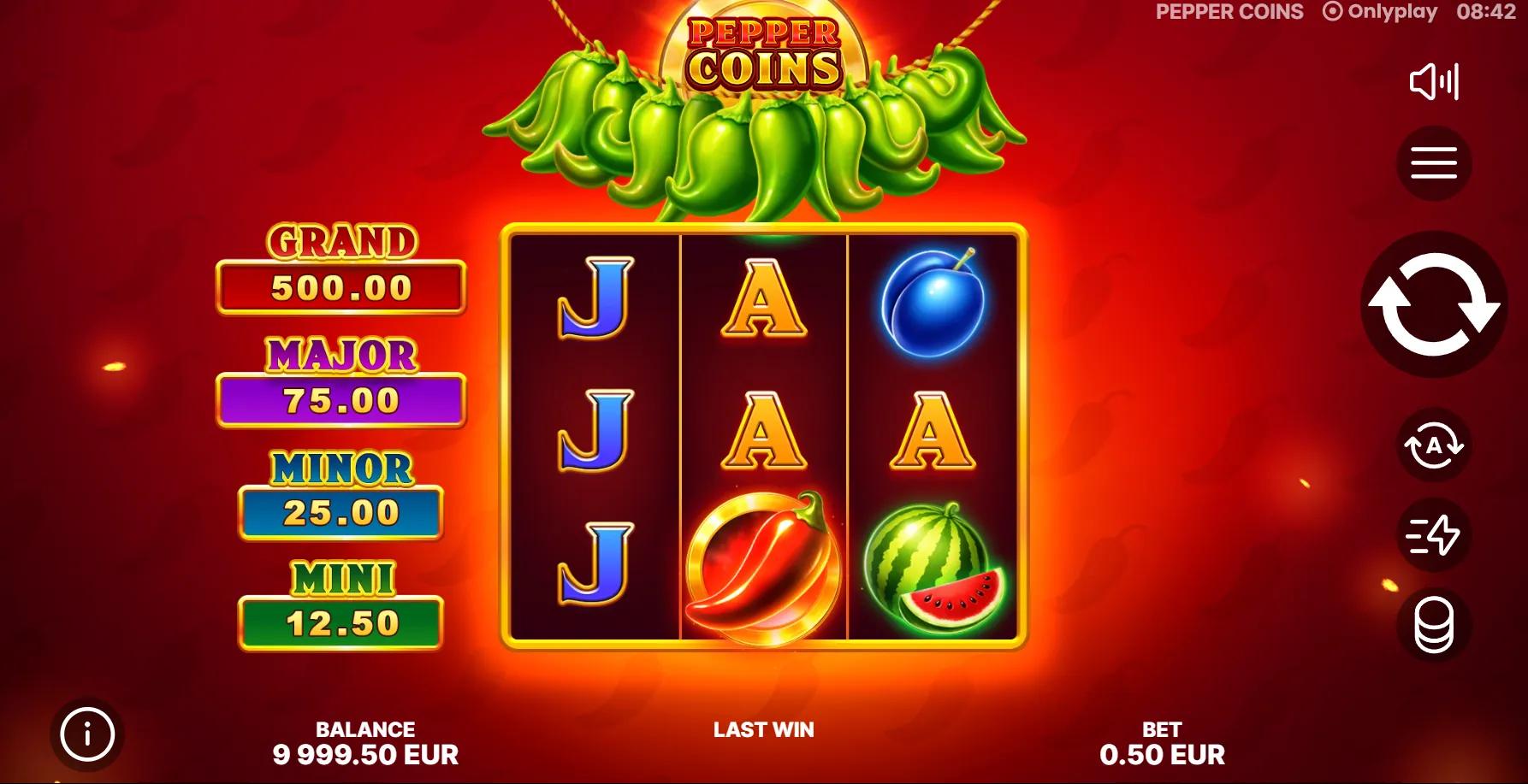 Pepper Coins slot gameplay screenshot