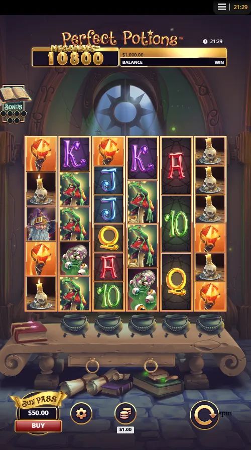 Perfect Potions Megaways gameplay screenshot