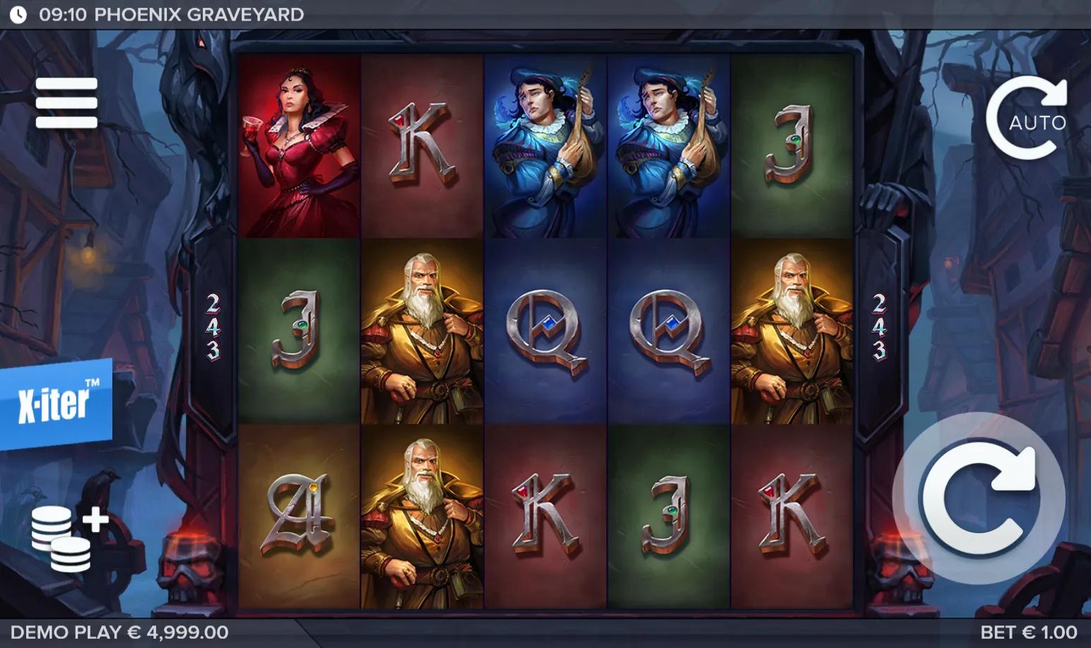 Dark slot Phoenix Graveyard from ELK Studios during gameplay