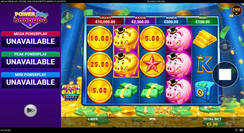 Piggies and the Bank PowerPlay Jackpot gameplay screenshot