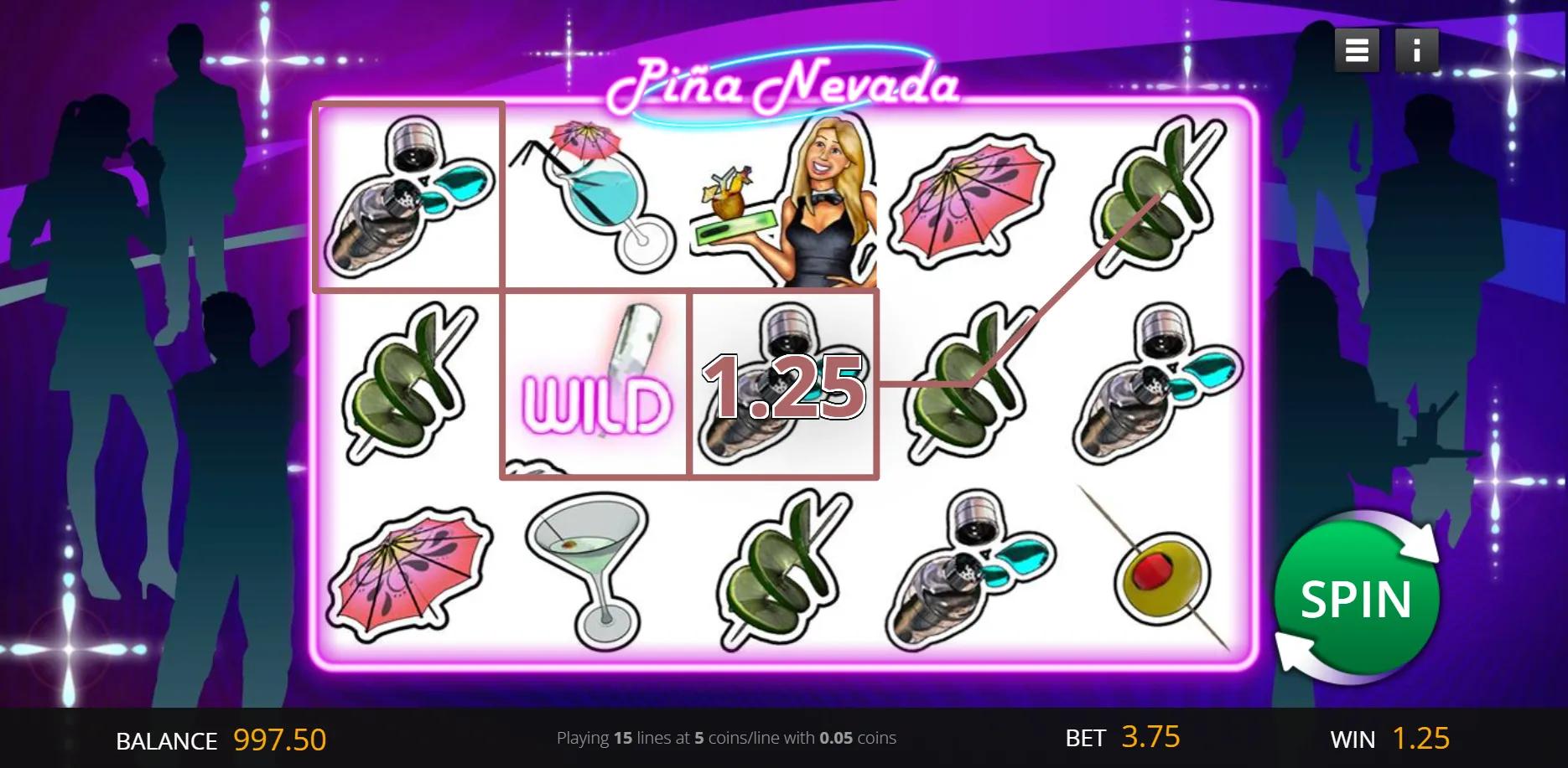 Pina Nevada slot gameplay screenshot