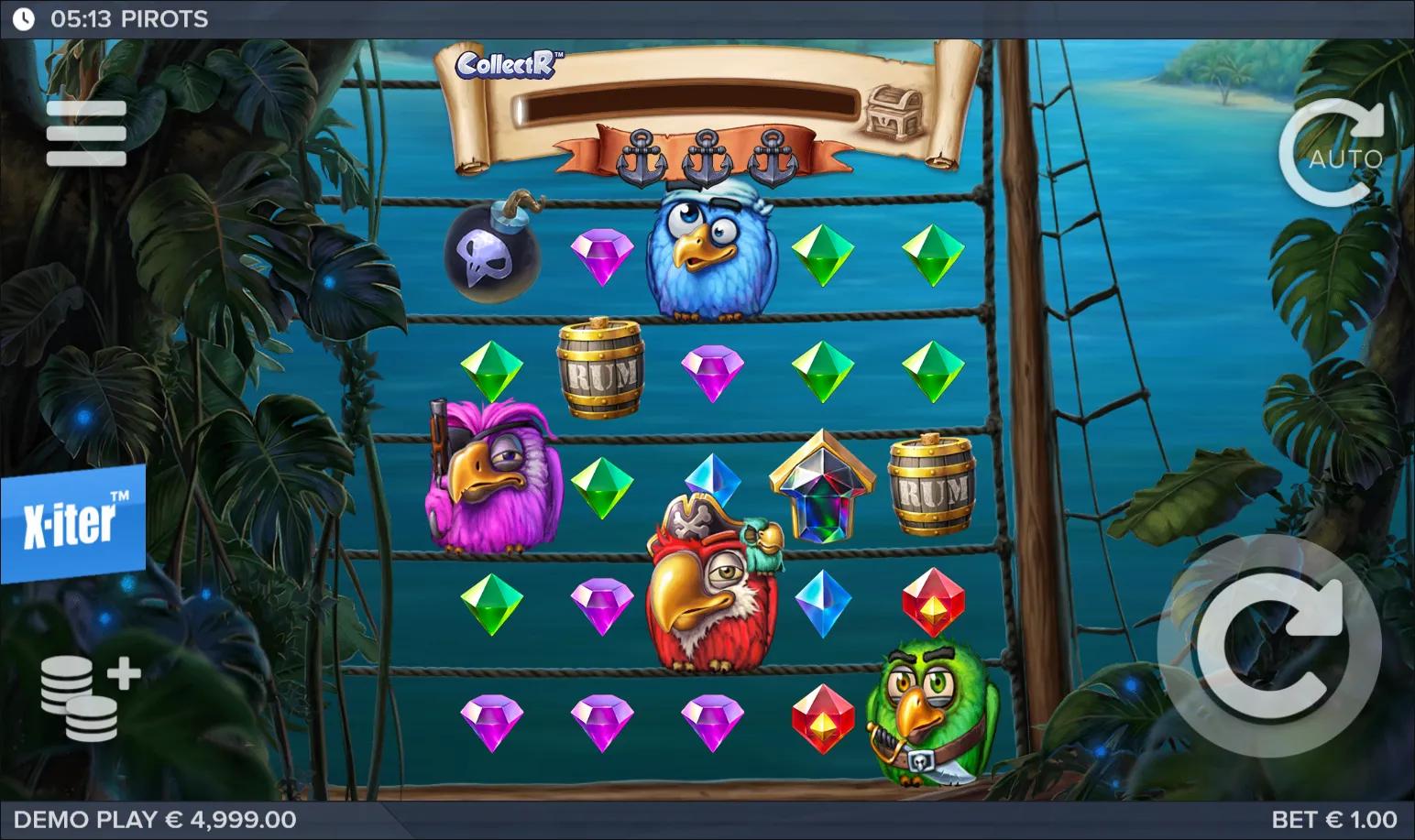 Pirots slot gameplay screenshot