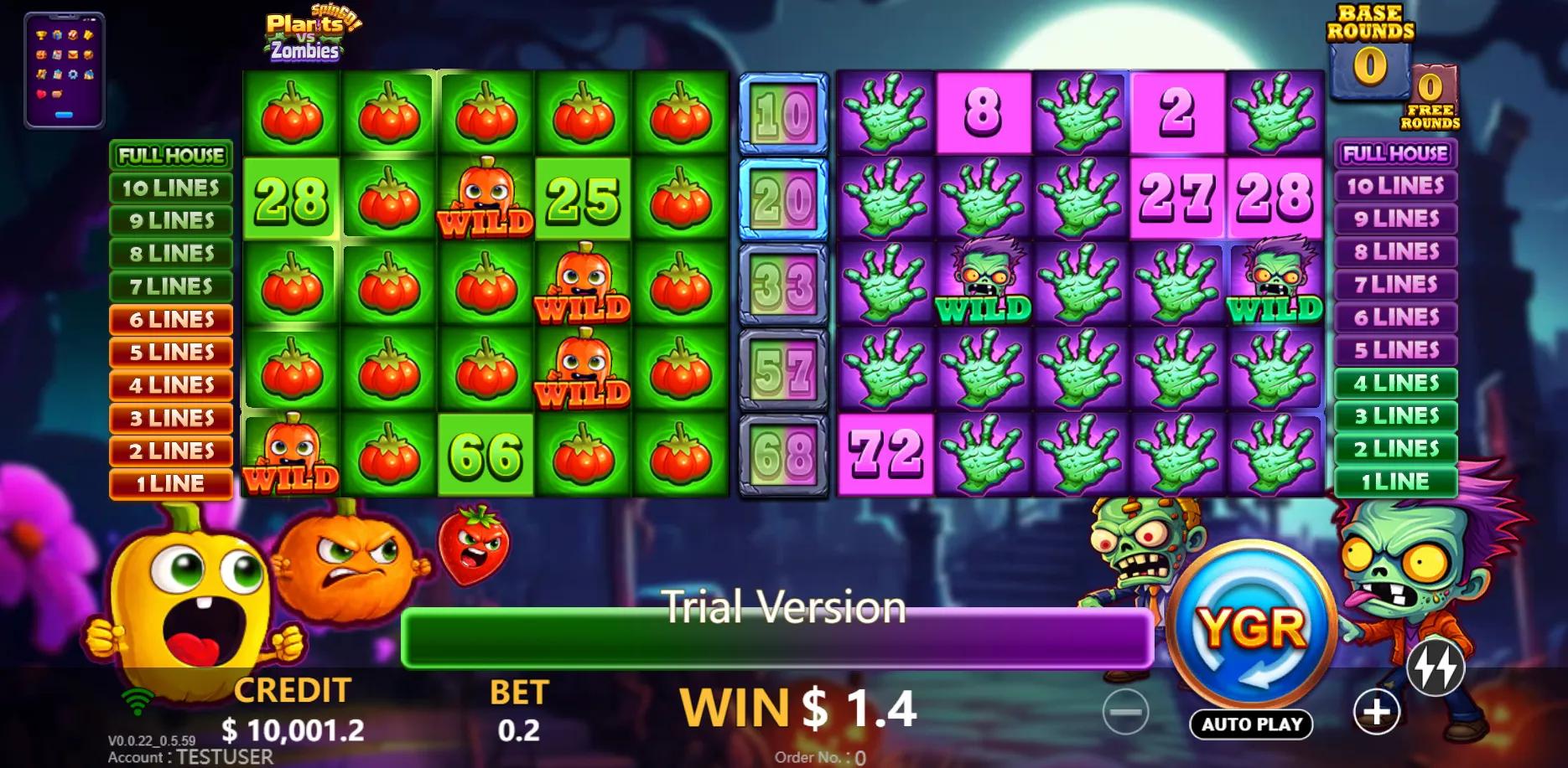 Plants vs Zombies SpinGo slot gameplay screenshot