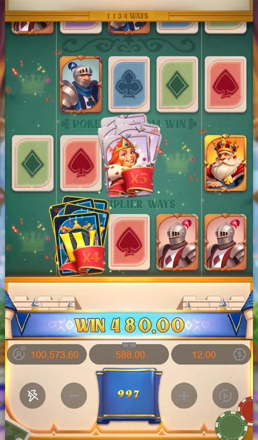 Poker Kingdom Win at 1134 ways with a queen carrying x5
