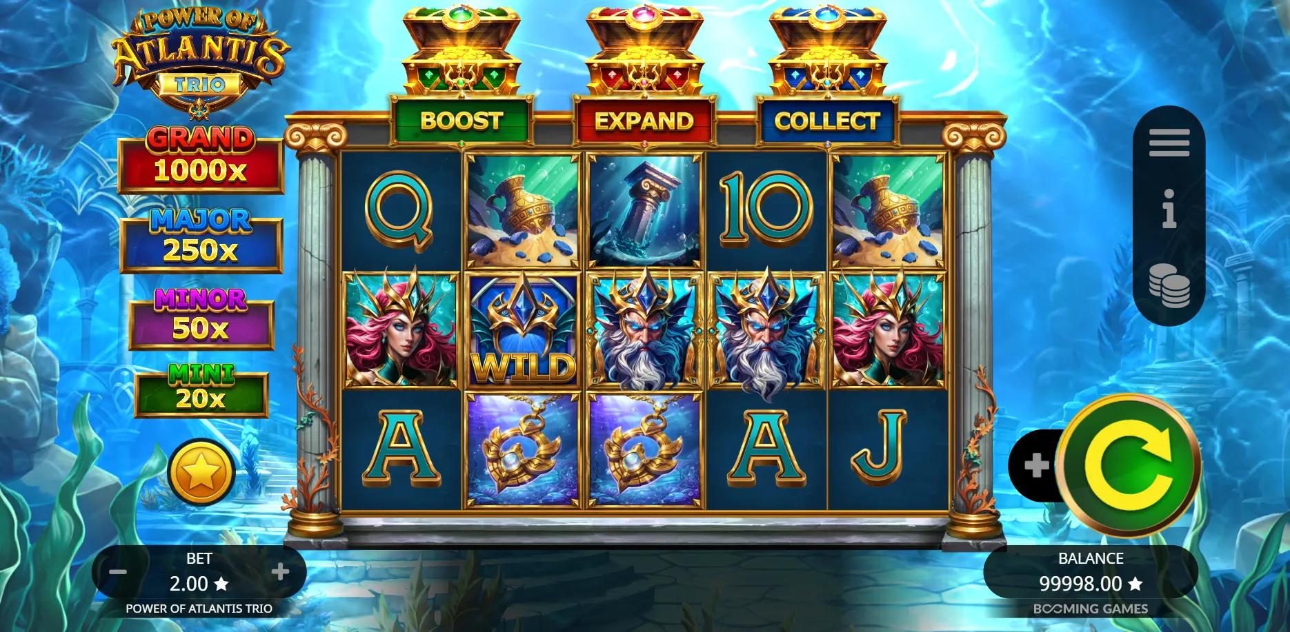 Power of Atlantis Trio slot gameplay screenshot