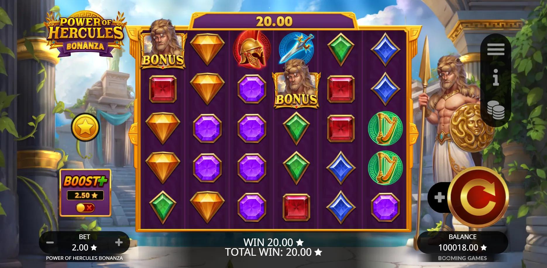Power of Hercules Bonanza slot gameplay screenshot