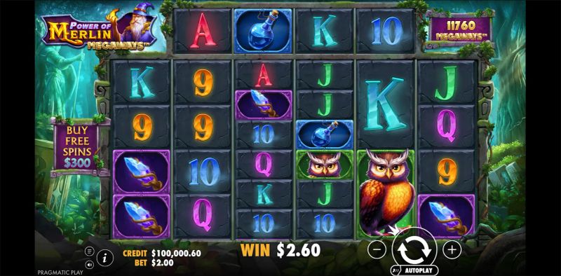 Power of Merlin Megaways gameplay screenshot