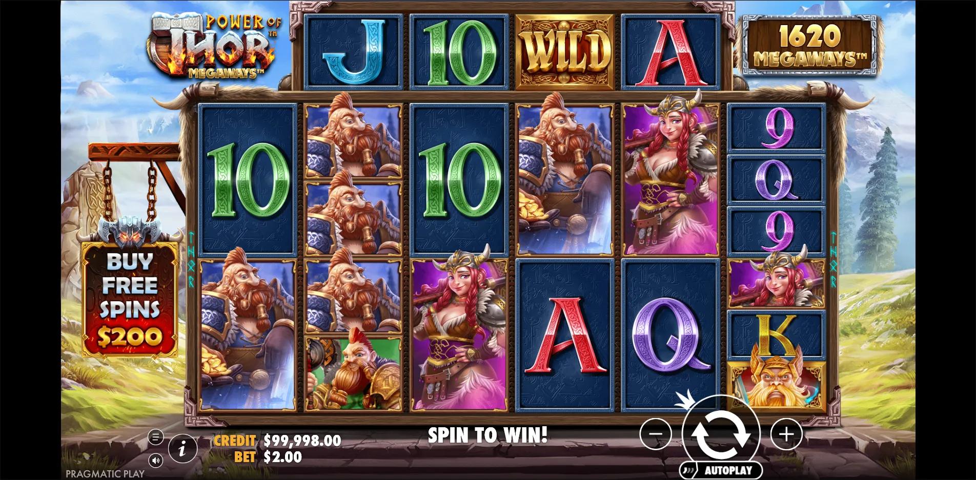 Power of Thor Megaways slot gameplay screenshot