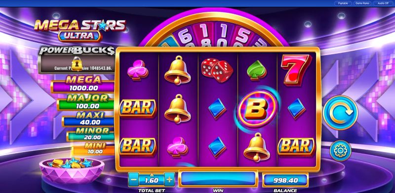 Powerbucks Mega Stars Ultra gameplay screenshot