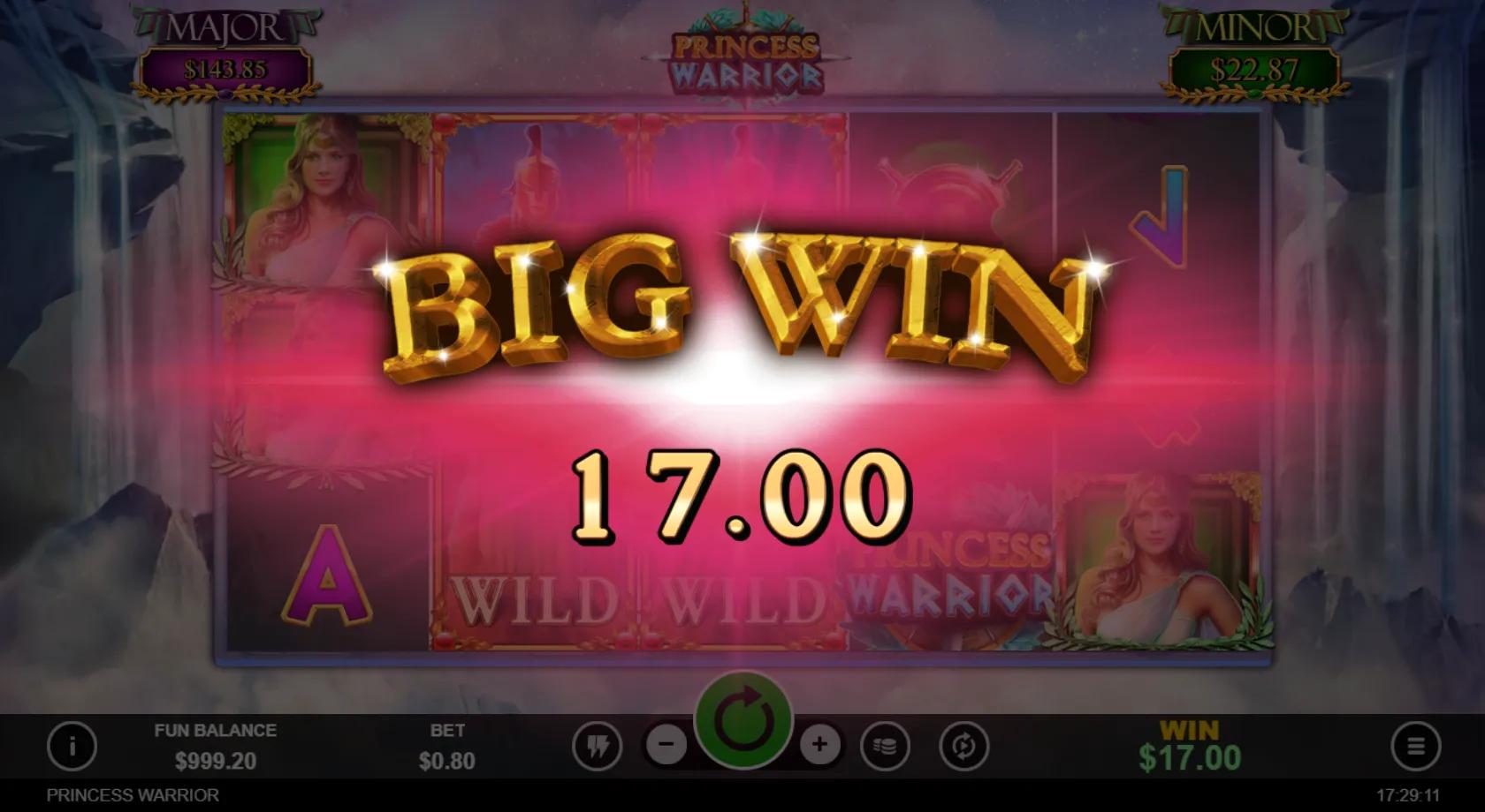 Princess Warrior slot gameplay screenshot