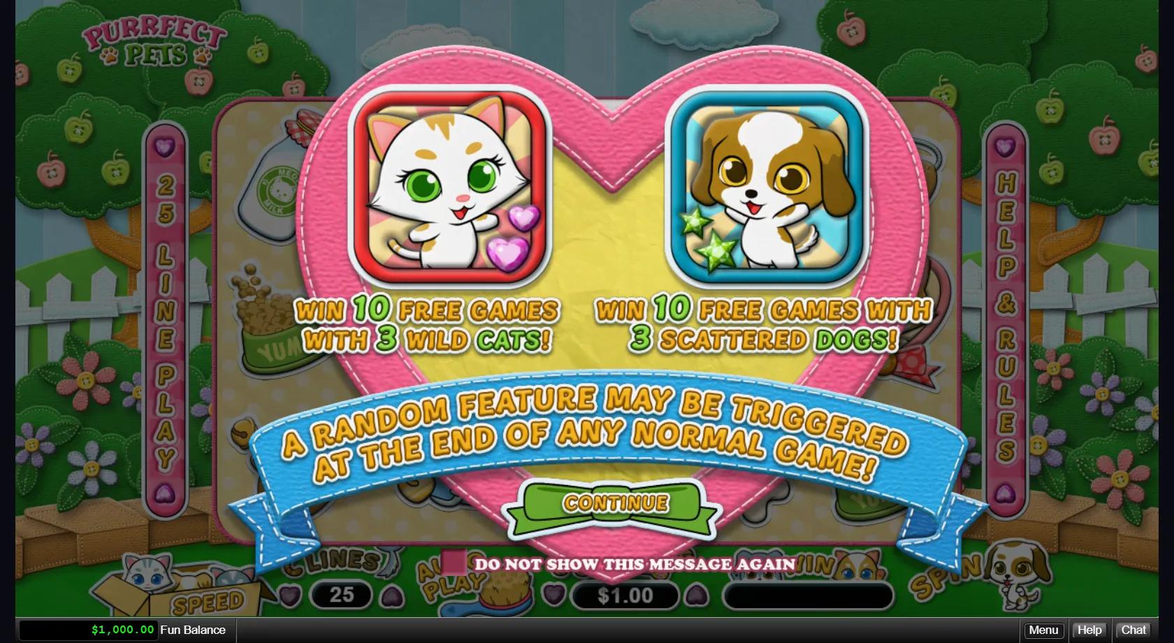 Purrfect Pets slot gameplay screenshot