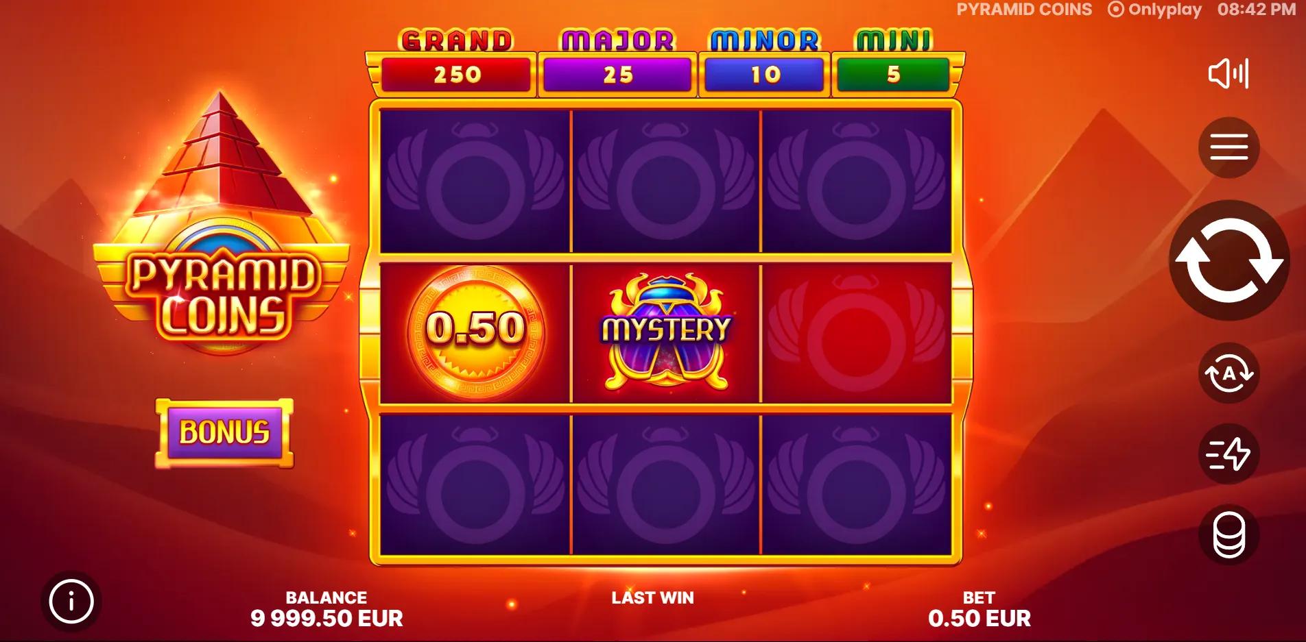 Pyramid Coins slot gameplay screenshot
