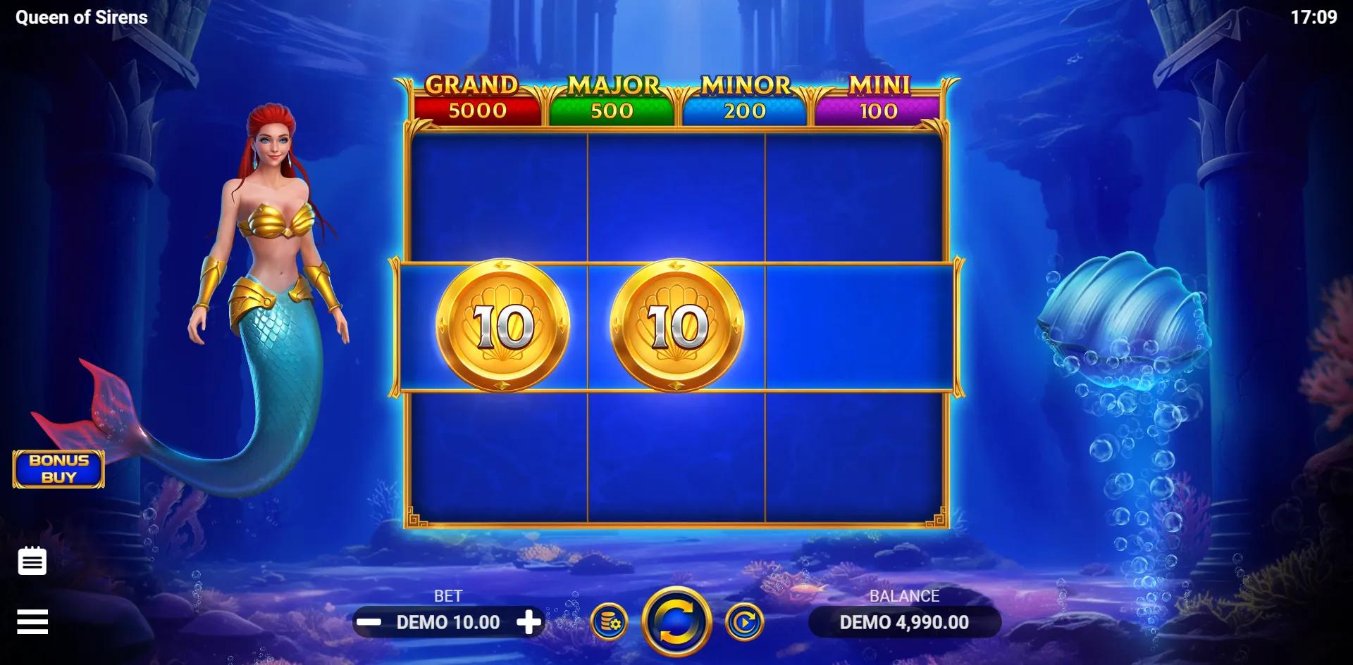 Queen of Sirens slot gameplay screenshot