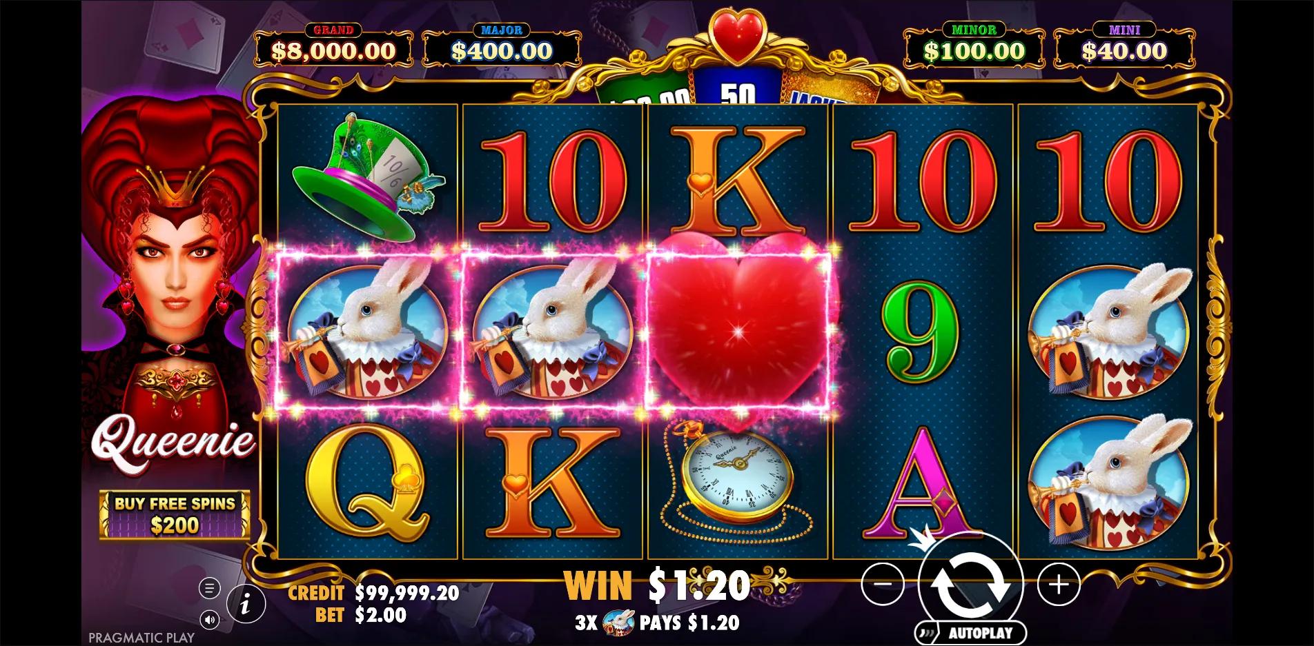 Queenie slot gameplay screenshot