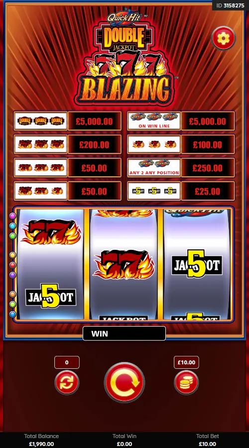 Quick Hit Double Jackpot Blazing 777's gameplay screenshot