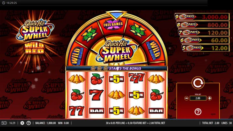 Quick Hit Super Wheel Wild Red gameplay screenshot