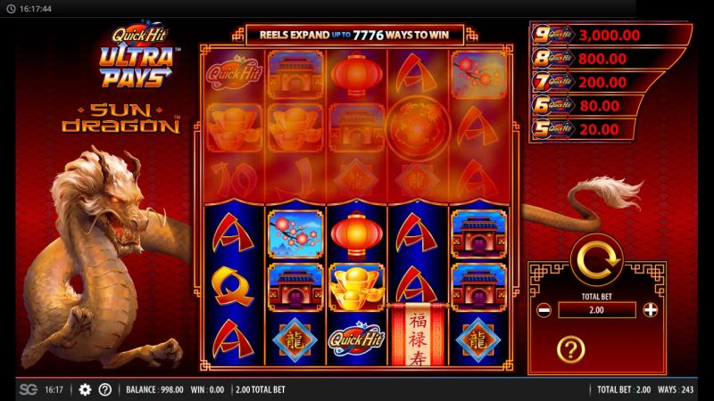 Quick Hit Ultra Pays Sun Dragon gameplay screenshot
