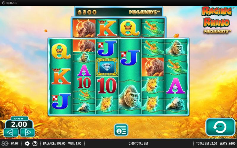 Raging Rhino Megaways gameplay screenshot