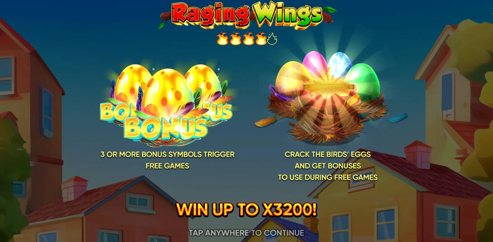 Raging Wings slot gameplay screenshot