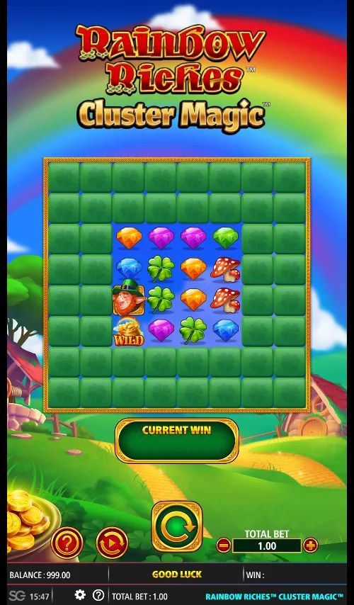 Rainbow Riches Cluster Magic gameplay screenshot