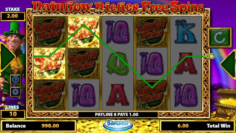 Rainbow Riches Free Spins gameplay screenshot
