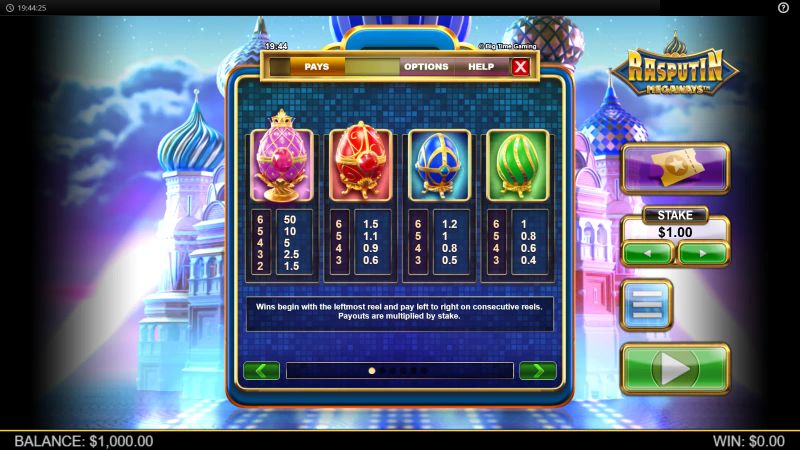 Rasputin Megaways gameplay screenshot