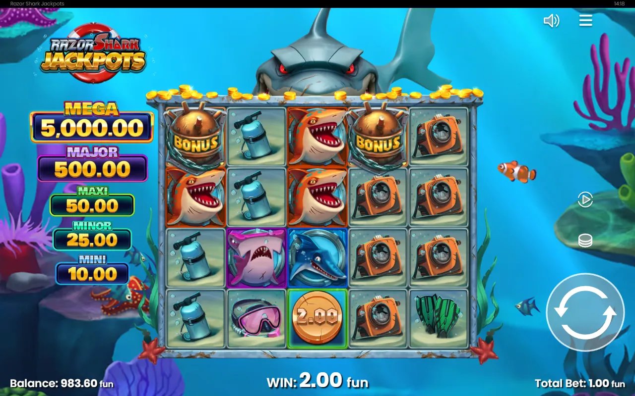 Razor Shark Jackpots - screenshot 1