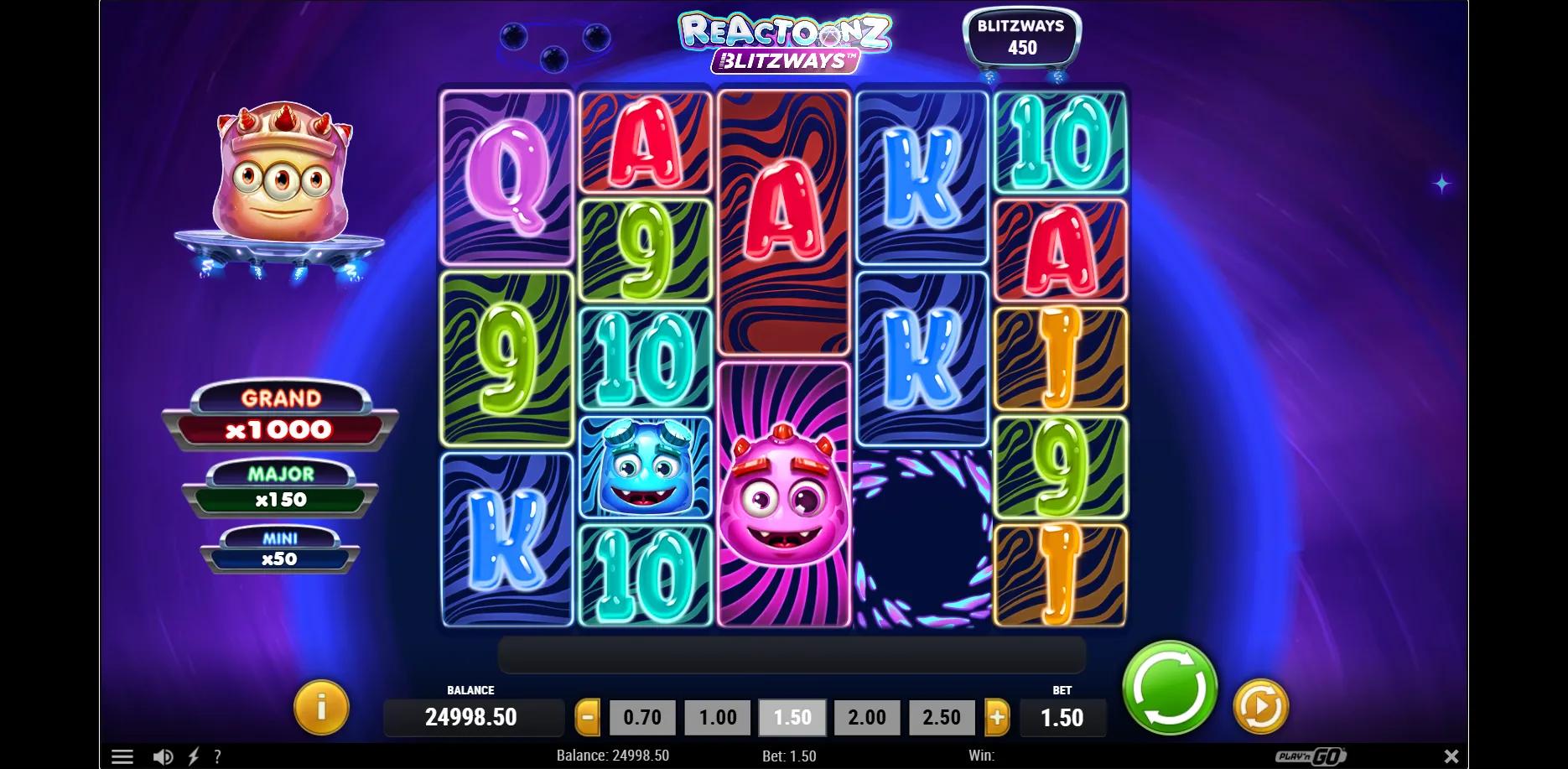 Reactoonz Blitzways slot gameplay screenshot