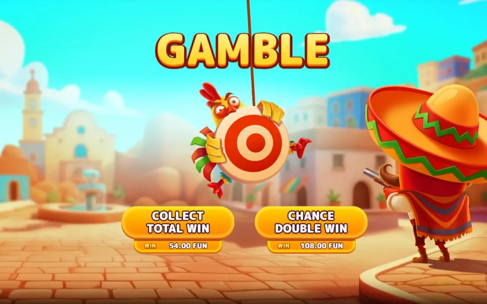 Gamble card after the Bomb offering to collect the win or flip for double