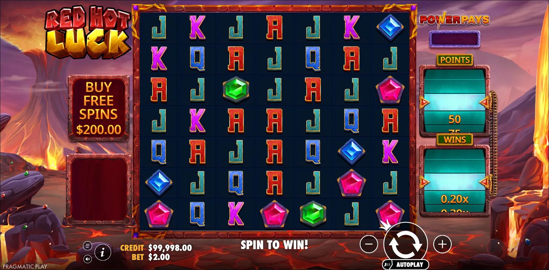 Red Hot Luck slot gameplay screenshot