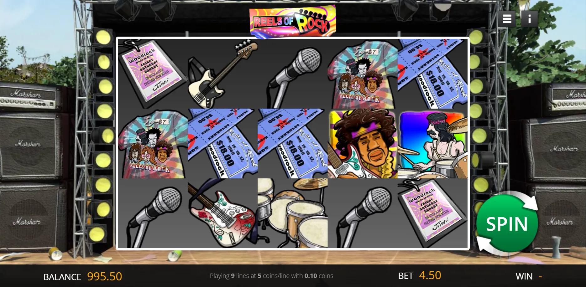 Reels Of Rock slot gameplay screenshot