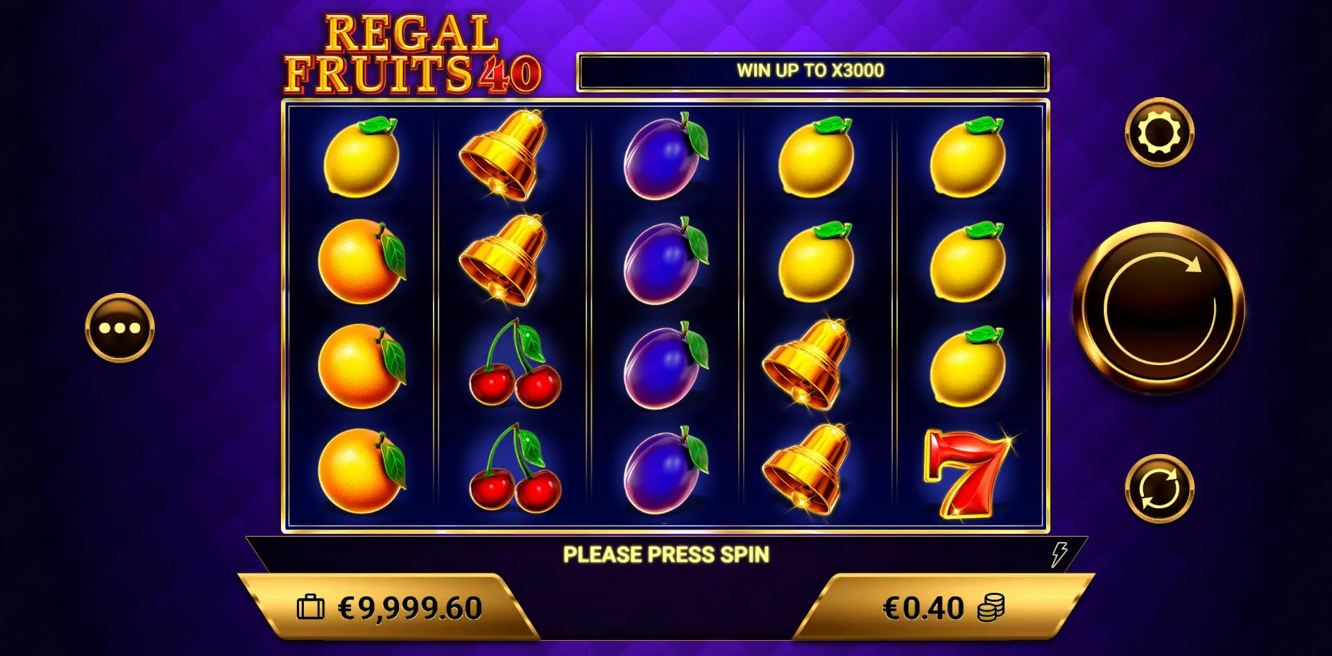 Regal Fruits 40 slot gameplay screenshot