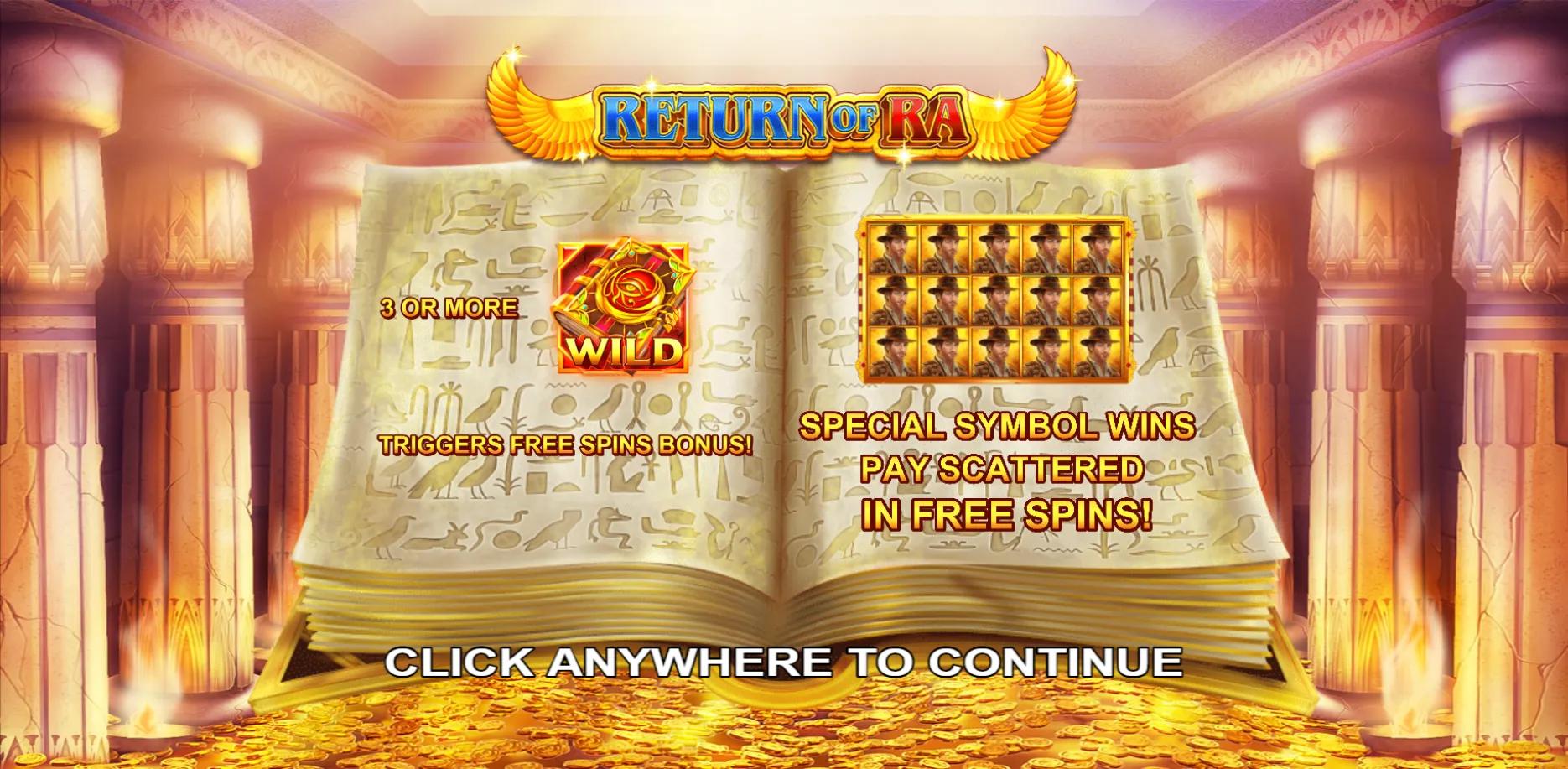 Return Of Ra slot gameplay screenshot