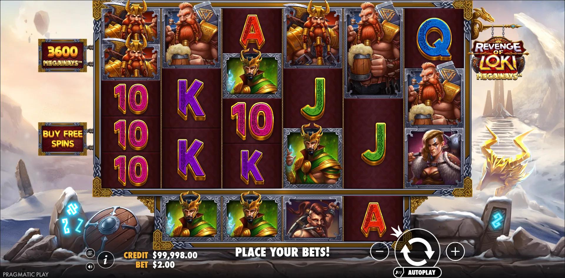 Revenge of Loki Megaways slot gameplay screenshot