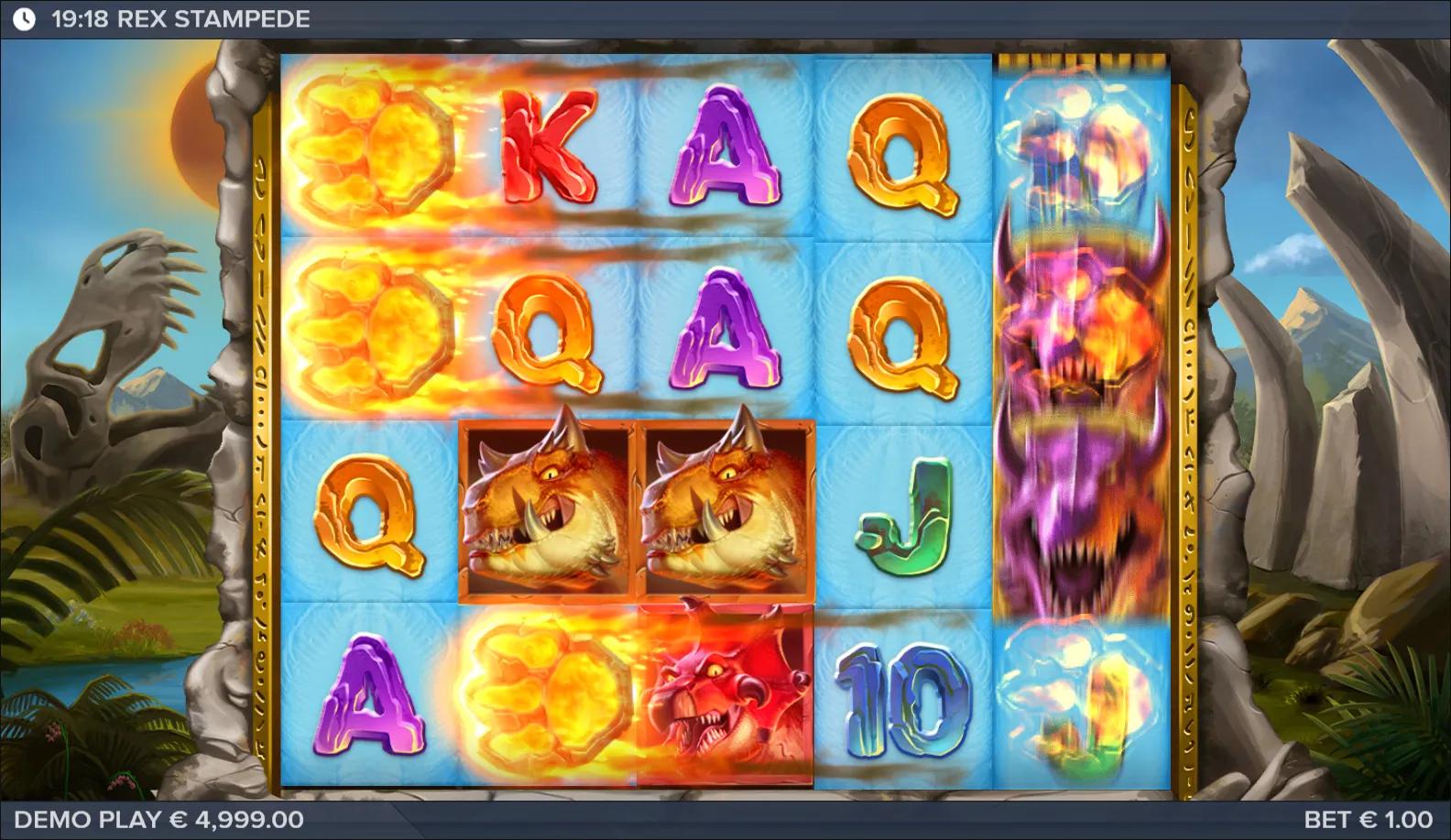 REX Stampede slot gameplay screenshot