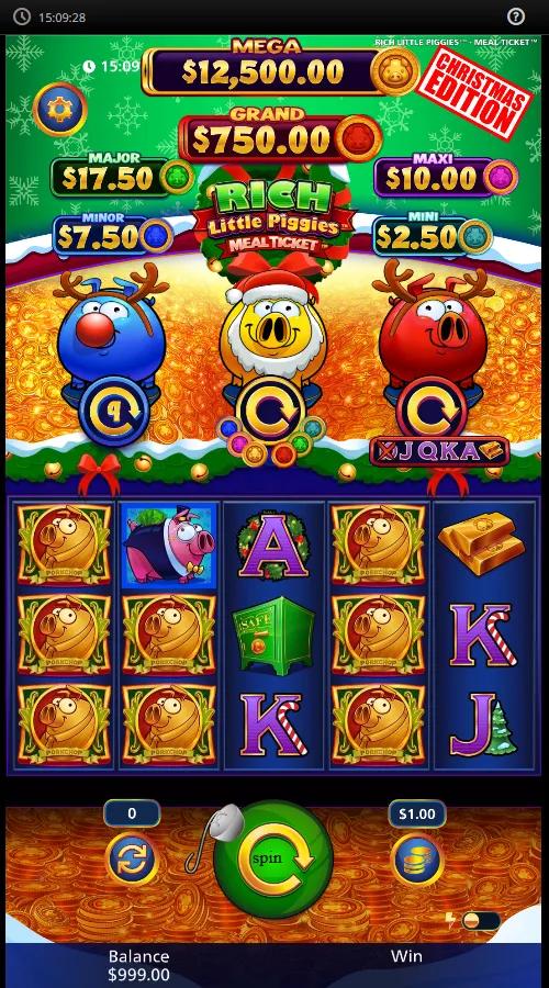 Rich Little Piggies Meal Ticket Christmas Edition gameplay screenshot