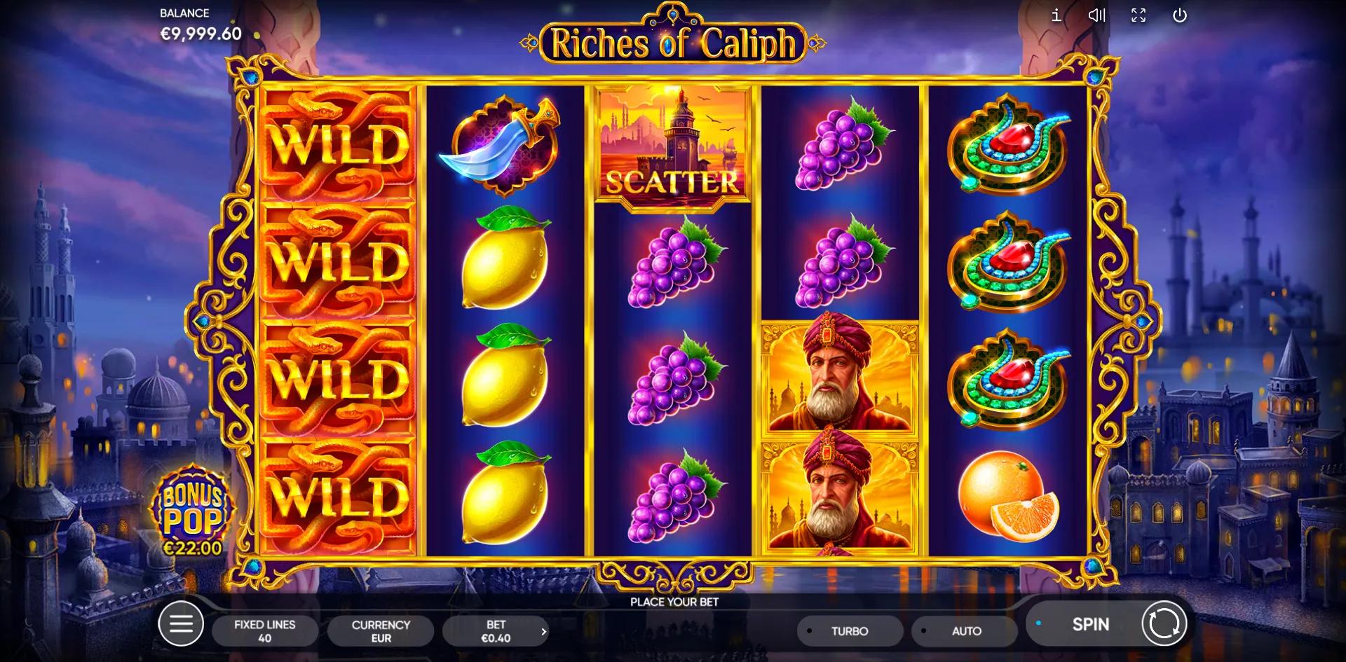 Riches of Caliph slot gameplay screenshot