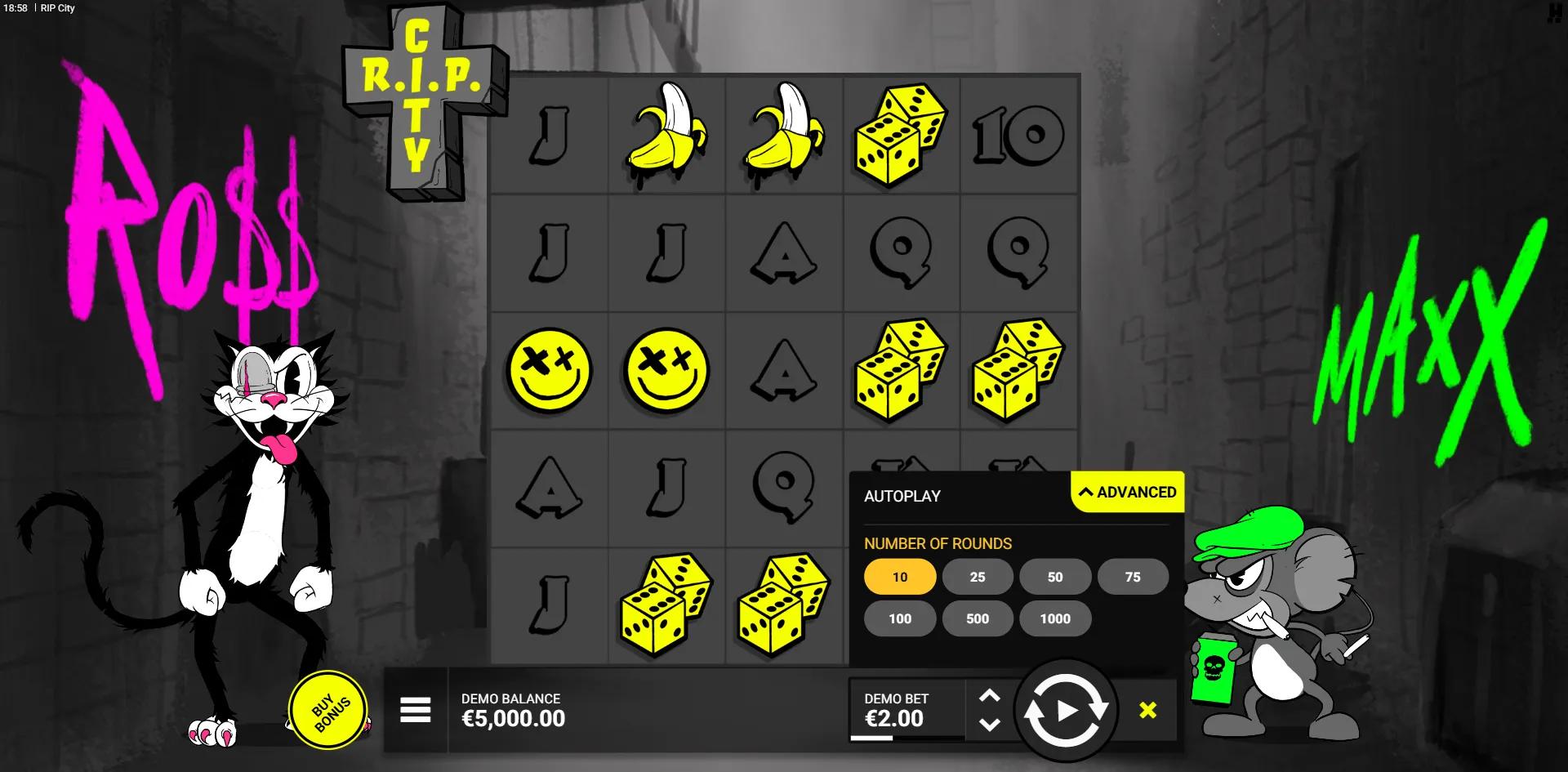 RIP City slot gameplay screenshot