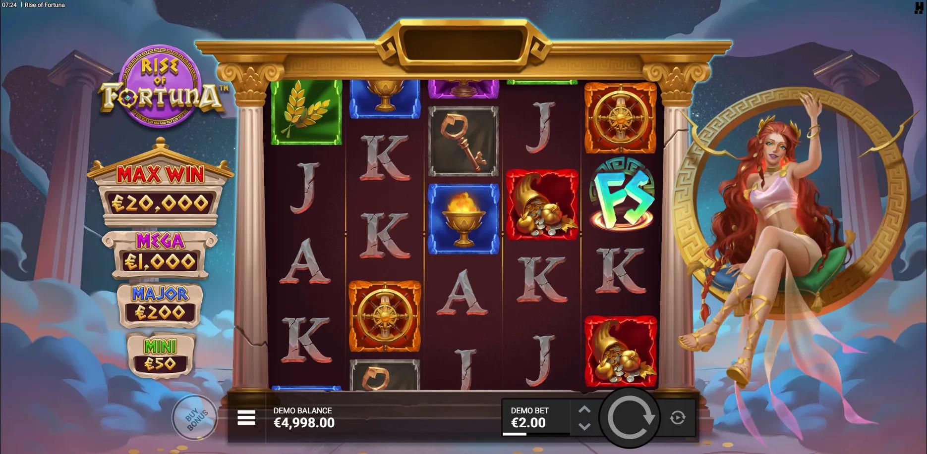 Rise of Fortuna slot gameplay screenshot