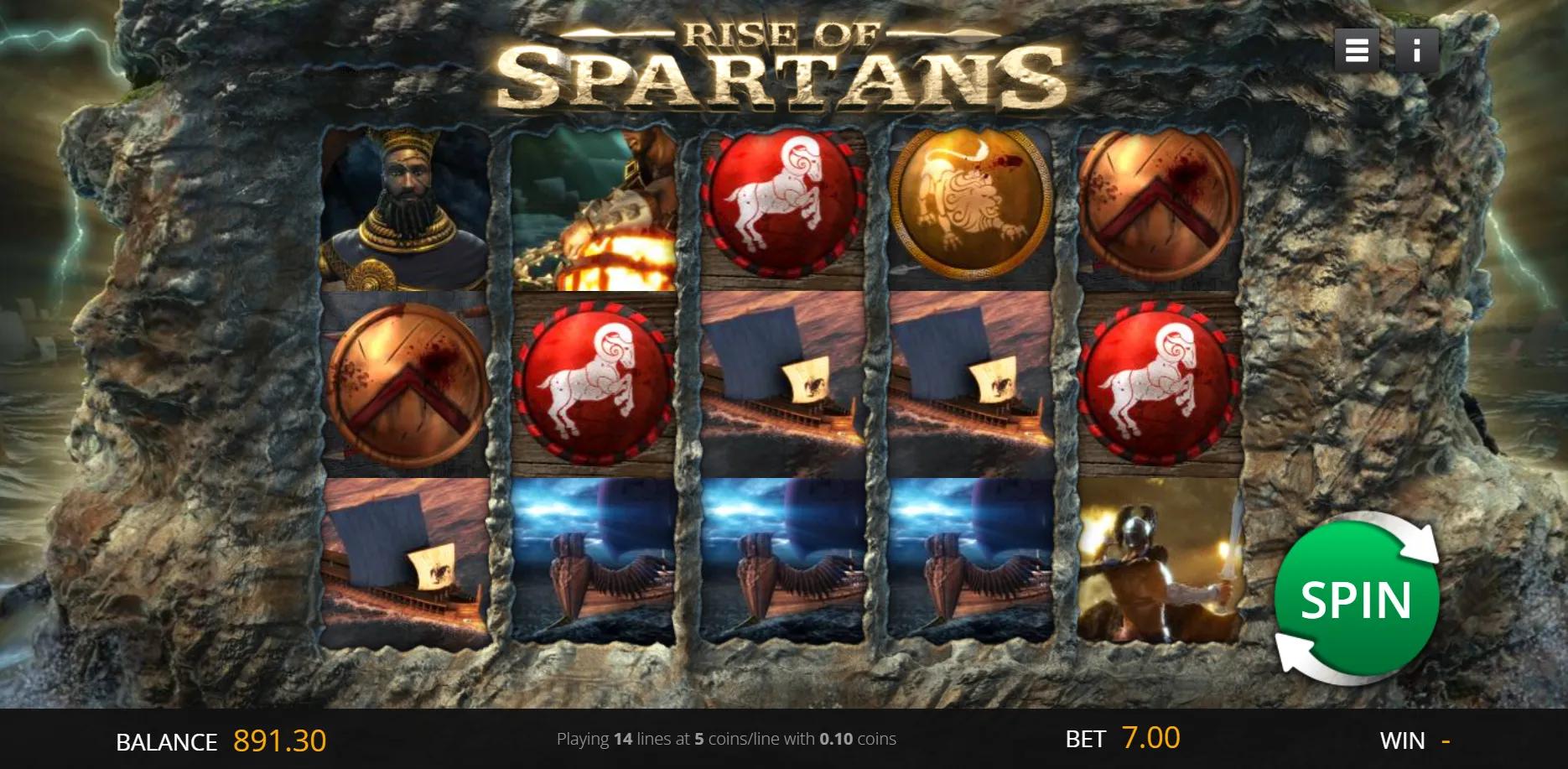 Rise Of Spartans slot gameplay screenshot