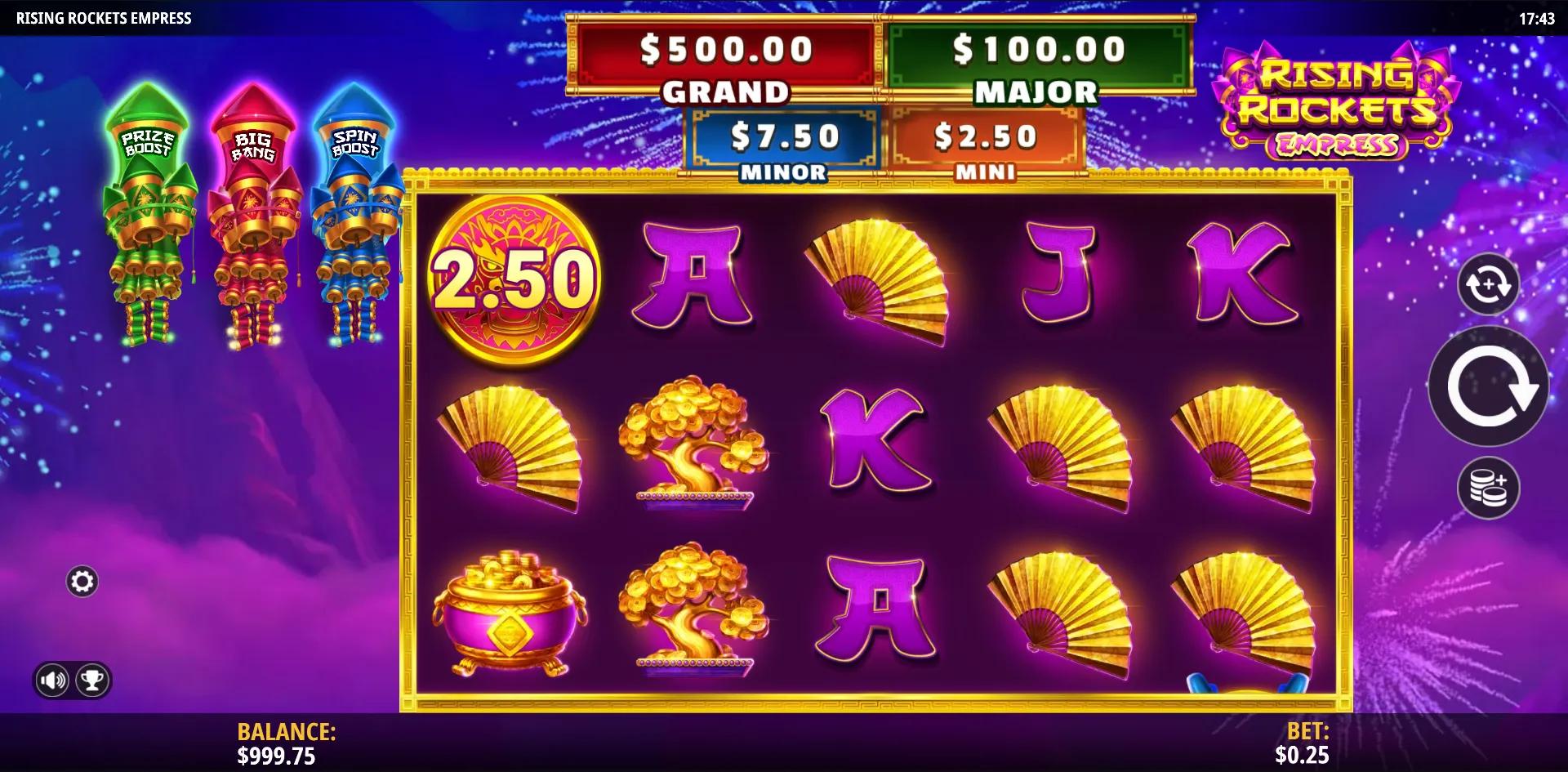 Rising Rockets Empress slot gameplay screenshot