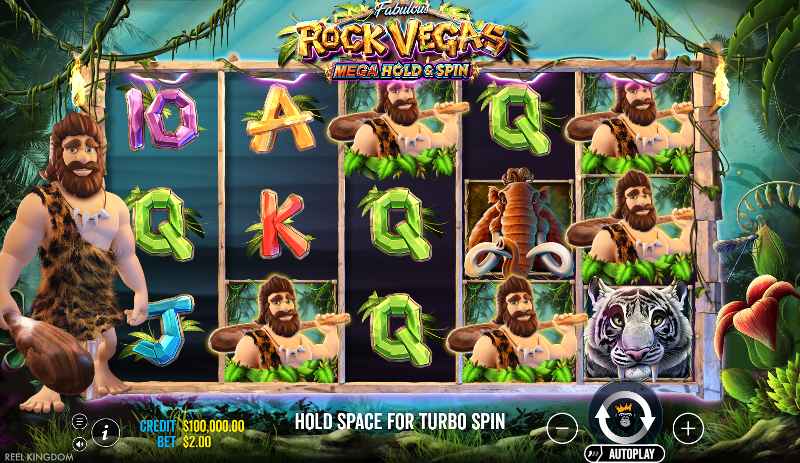 Adventure slot Rock Vegas from Pragmatic Play during gameplay