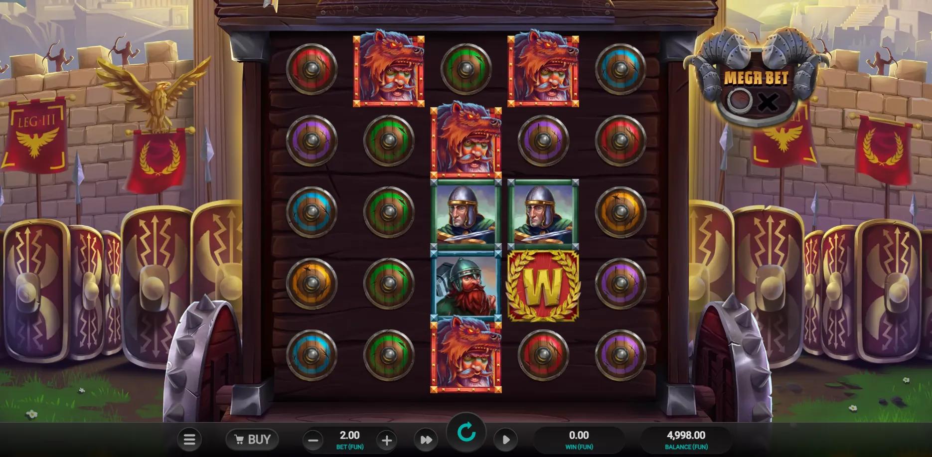Roman Rivals: Blood and Sand slot gameplay screenshot