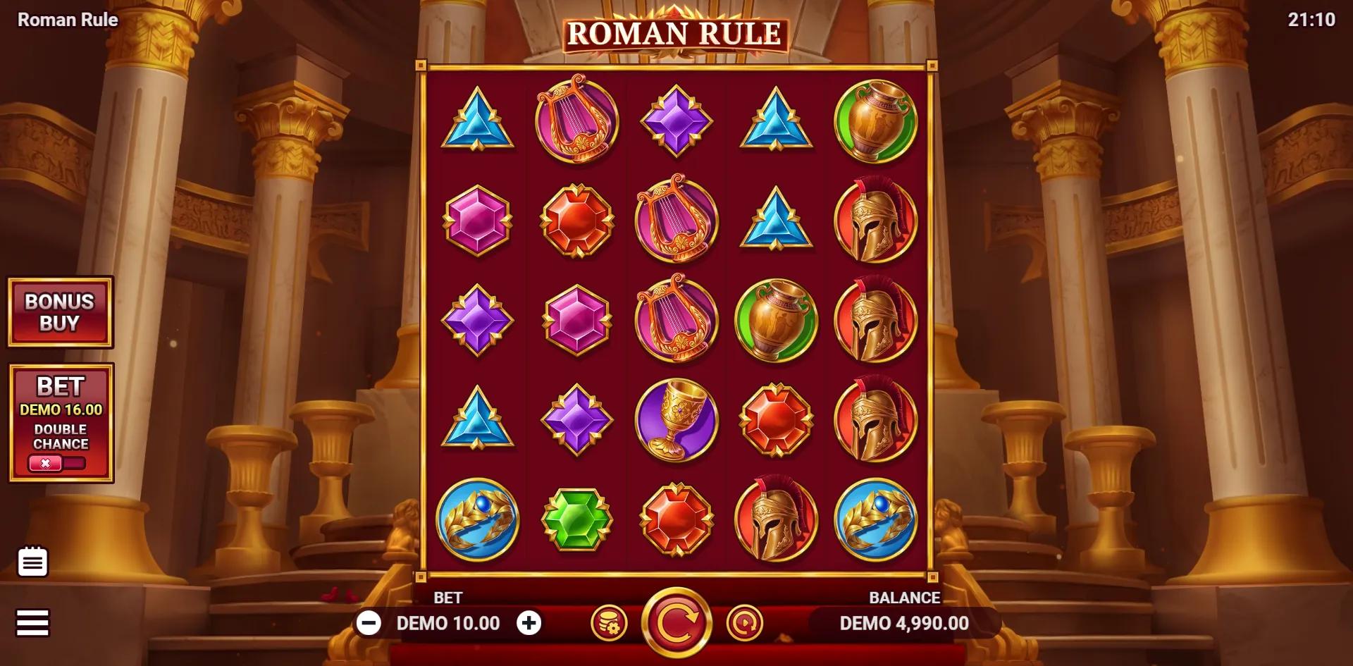 Roman Rule slot gameplay screenshot